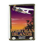 Westliche Inseln Island Reiseplakat Magnet (Vertikal)
