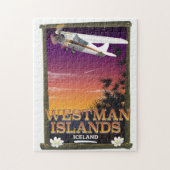 Westliche Inseln Island Reiseplakat Puzzle (Vertikal)