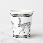 Westliche Jackkaninchen & geometrische Berge Pappbecher (Rückseite)