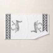 Westliche Jackkaninchen und geometrische Berge Badhandtuch Set (Handtuch)