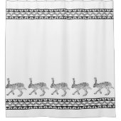 Westliche Jackkaninchen und geometrische Berge Duschvorhang (Vorderseite)