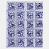 Westliche Jeans Blau Delfter Fliese Fleecedecke (Vorderseite)