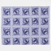 Westliche Jeans Blau Delfter Fliese Fleecedecke (Vorderseite (Horizontal))