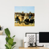 Westliche Kunst „Frühstück eines Kavalleristen“ Poster (Heimbüro)