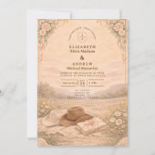 Westliche Meadow Keepsake Hochzeit Einladung (Vorderseite)