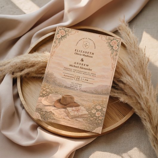 Westliche Meadow Keepsake Hochzeit Einladung