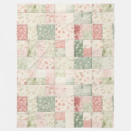 Westliche Minz-Rosa Blumen-Quiltmuster Fleecedecke