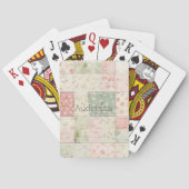 westliche Minz-Rosa Blumen-Quiltmuster Spielkarten (Rückseite)