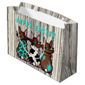 Westliche Osterhasen-Geschenktasche Große Geschenktüte (Rückseite Schrägansicht)