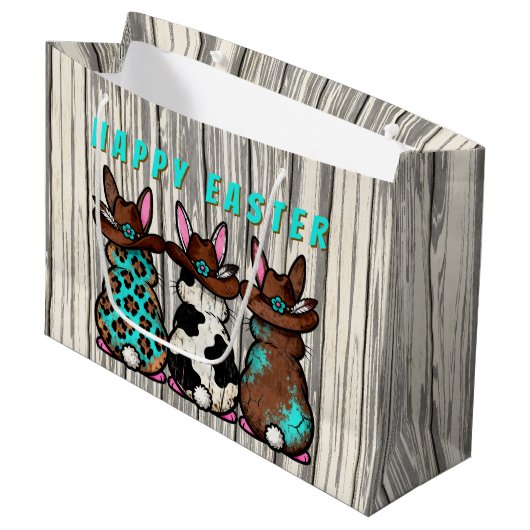 Westliche Osterhasen-Geschenktasche Große Geschenktüte (Vorderseite Schrägansicht)