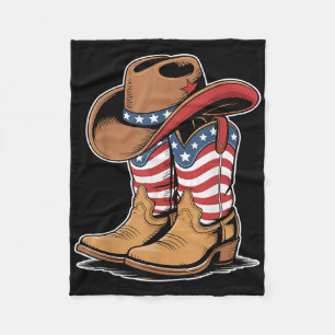 Westliche patriotische amerikanische Flagge Cowboy Fleecedecke