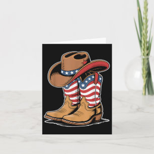 Westliche patriotische amerikanische Flagge Cowboy Karte
