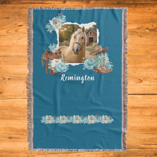 Westliche Pferde-Blumen-Decke Decke