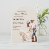 Westliche Ranch-Hochzeitseinladung Einladung (Stehend Vorderseite)