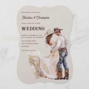 Westliche Ranch-Hochzeitseinladung Einladung