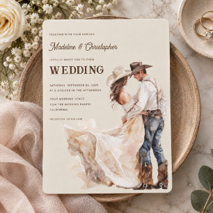 Westliche Ranch-Hochzeitseinladung Einladung