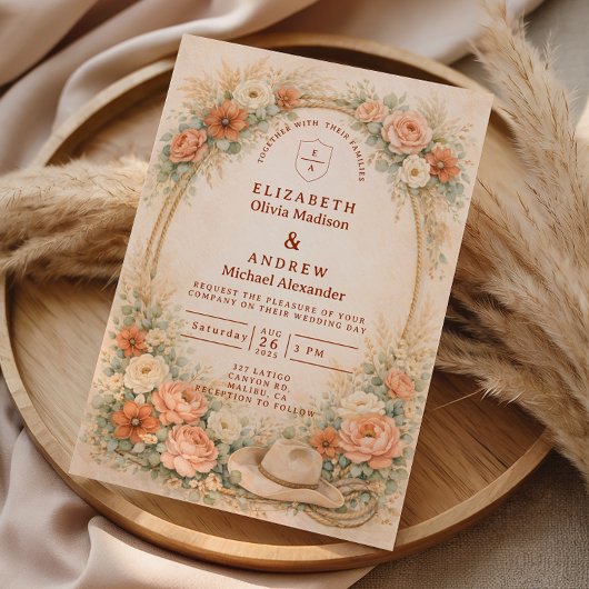 Westliche Ranch-Romance-Hochzeit Einladung