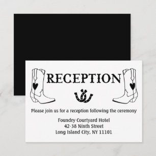 Westliche Rezeption Cowboy-Stiefel Landhochzeit Einladung
