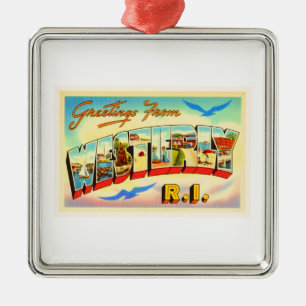 Westliche Rhode Insel RI Vintage Travel Souvenir Ornament Aus Metall