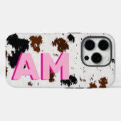 Westliche Rindsleder-Rosa-Schatten-Monogramm Case-Mate iPhone Hülle (Rückseite (Horizontal))