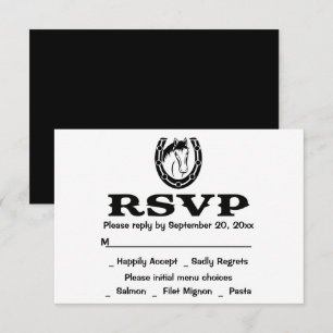 Westliche RSVP Schwarze Hochzeit Pferd Land Rustik Einladung