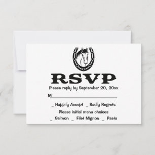 Westliche RSVP Schwarze Hochzeit Pferd Land Rustik Einladung