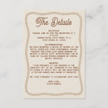 Westliche rustikale, beige-braune Hochzeitsdetails