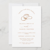 Westliche Rustikale Cowboyhut-Foto-Hochzeit Einladung (Vorderseite)