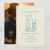 Westliche Rustikale Moderne Foto Speichern Sie das Save The Date (Vorne/Hinten)