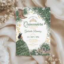 Westliche Smaragdgrüne Rosen Country Quinceañera