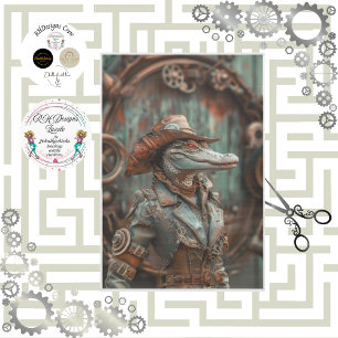 Westliche viktorianische Steampunk-Lady-Gator-Deco Seidenpapier