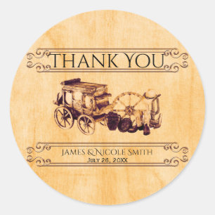 Westliche Vintage elegante Hochzeitsgunst-Aufklebe Runder Aufkleber