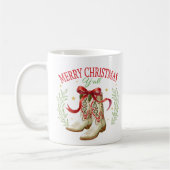 Westliche Weihnachts-Cowboystiefel Kaffeetasse (Links)