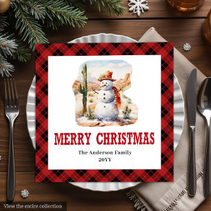 Westliche Weihnachtsservietten rot-schwarzes Tarta Serviette