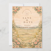 Westliche Wüsten-Blumen-Bogen-Hochzeit Save The Date (Vorderseite)