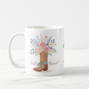 Westlicher Blumen-Cowgirl-Stiefel Personalisierte Kaffeetasse
