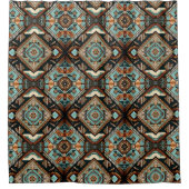 Westlicher Boho-Muster Duschvorhang (Vorderseite)