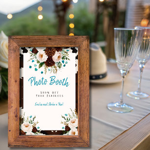 Westlicher Boho-Wildblumen-Fotobooth-Schild Einladung