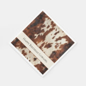 Westlicher brauner Creme-Rindleder-Geburtstag Serviette (Ecke)