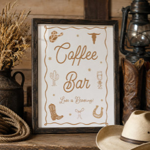 Westlicher Brautparty-Kaffeebar Poster