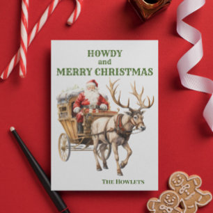 Westlicher Cowboy Nikolaus Weihnachtsfeiertag Feiertagspostkarte