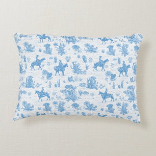 Westlicher Cowboy-Pferd-Kaktus-Wüsten-Toile Dekokissen
