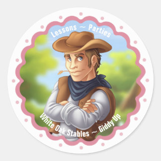 Westlicher Cowboy Runder Aufkleber