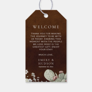 Westlicher Cowboy Vintage Südwesten Floral Dunkle  Geschenkanhänger