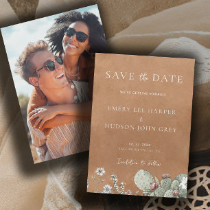 Westlicher Cowboy Vintage Südwesten Foto Hochzeit Save The Date