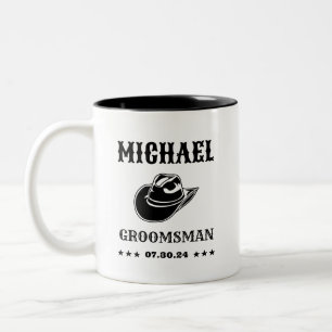 Westlicher Cowboyhut Klassisch Personalisiert Trau Zweifarbige Tasse