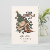 Westlicher Frohe Weihnachten Y’all (Stehend Vorderseite)