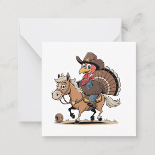 Westlicher gekochter Truthahn Thanksgiving Cowboy  Mitteilungskarte