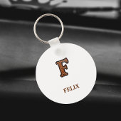 Westlicher geprägter Lederinitial-Monogramm-F Schlüsselanhänger