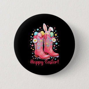 Westlicher glücklicher Ostertag Cowgirl Stiefel Ha Button